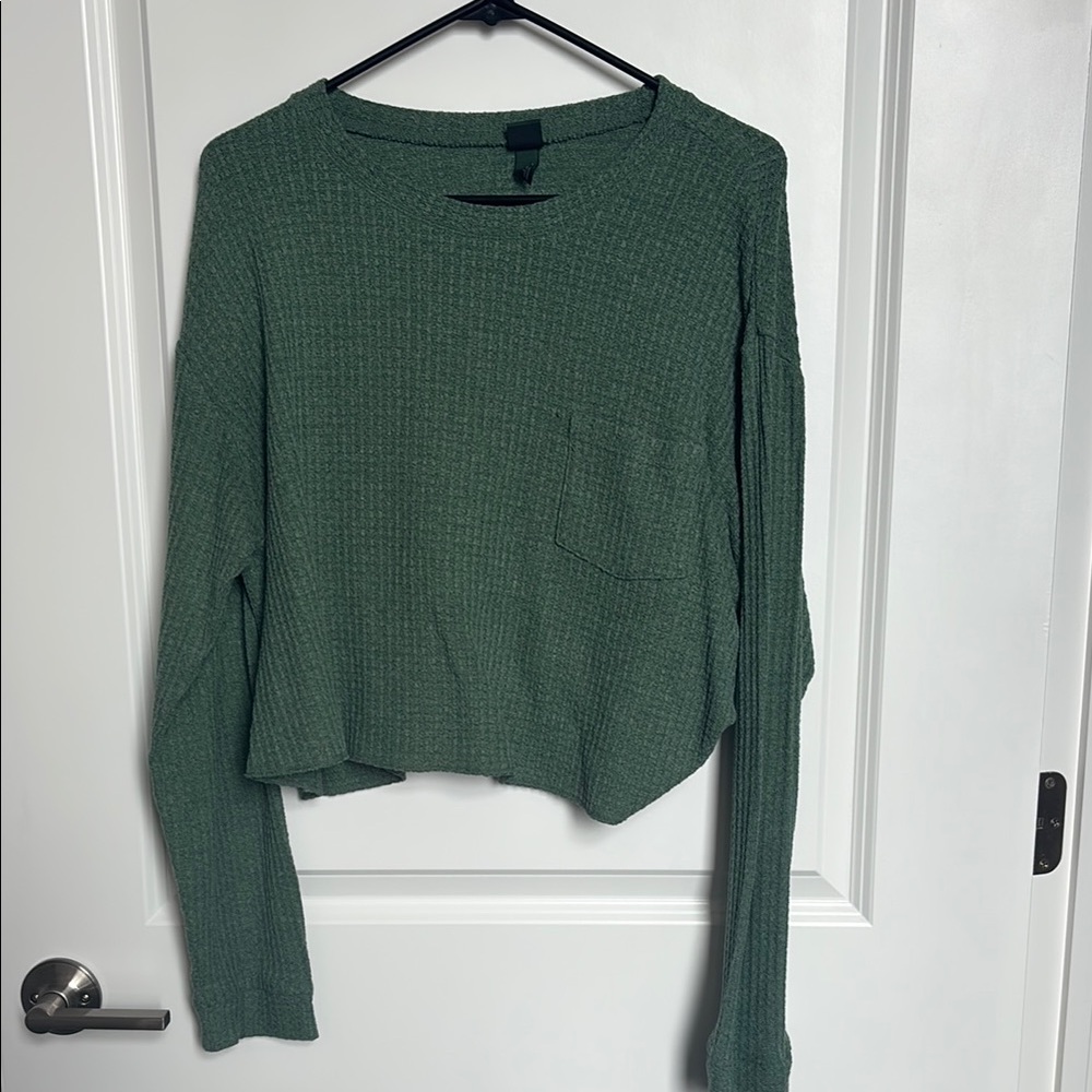 Wild Fable Teal Cropped Long Sleeve